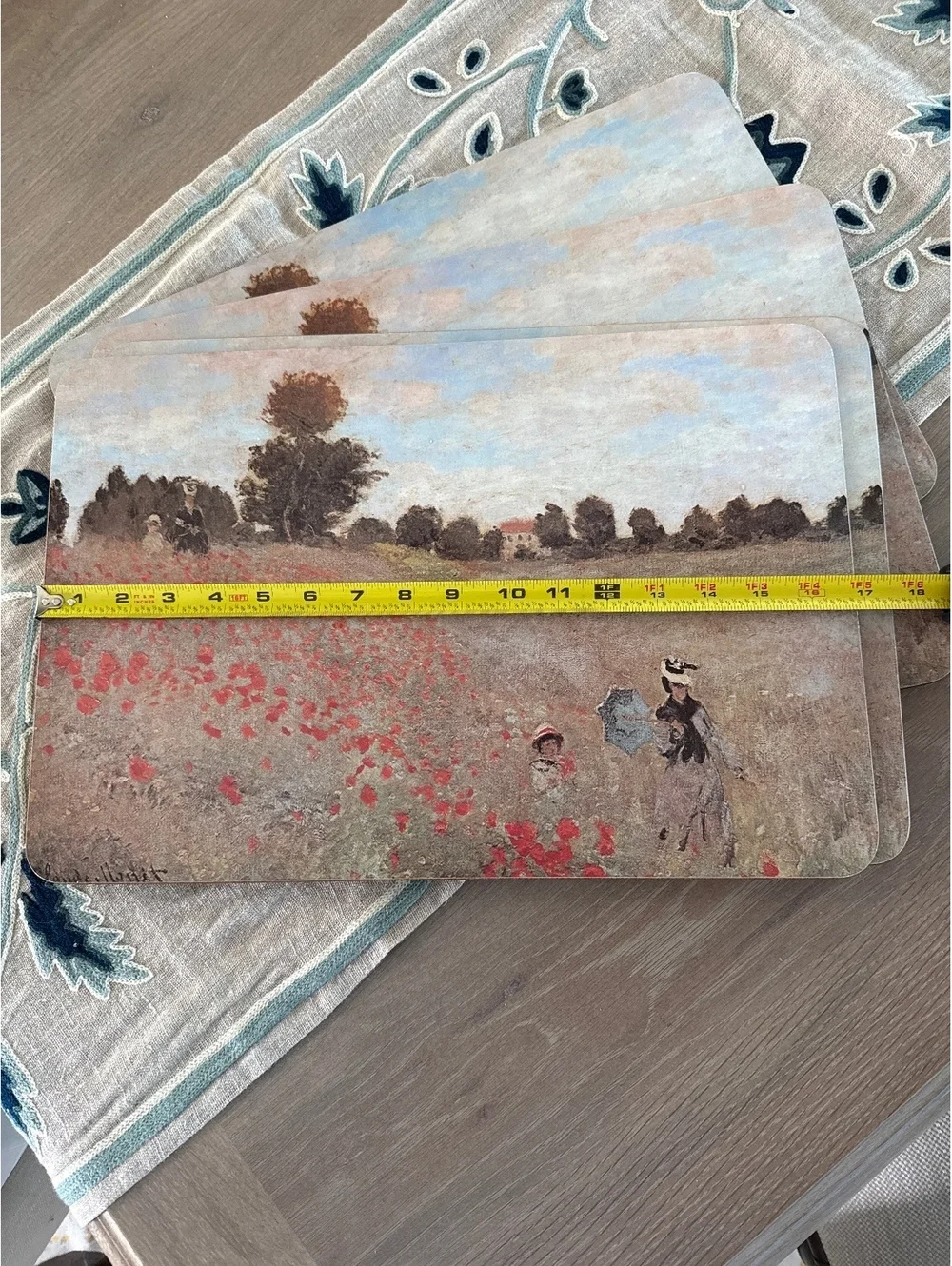 Set of 4 Claude Monet The Poppy Field Placemats
